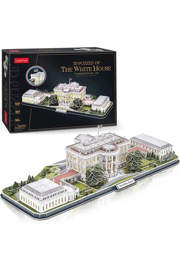 Puzzle 3D LED Casă Albă