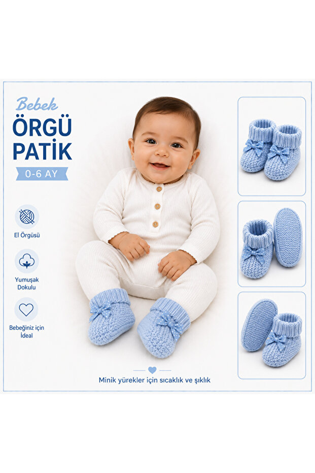 Knitted Baby Boy Booties