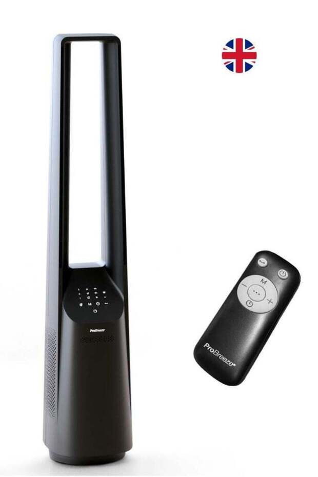 40 Inch Bladeless Tower Fan with Dc Motor , Ultra Quiet Remote Control, Led Display, 6 Speeds, 5 Operation Modes, 60 Degree Automatic Oscillation and 7h Timer