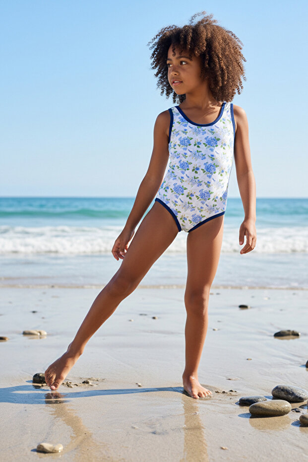 Naya Girl's Patterned Swimsuit