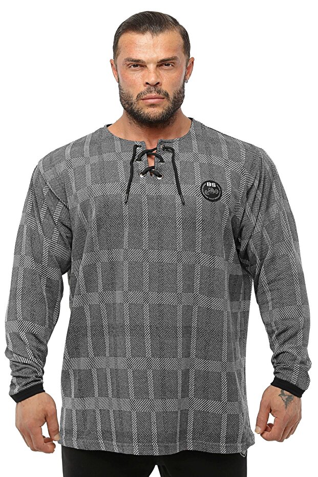 Men's Oversize Sweatshirt, Thin Fabric Cotton Sports Long Sleeve 4736