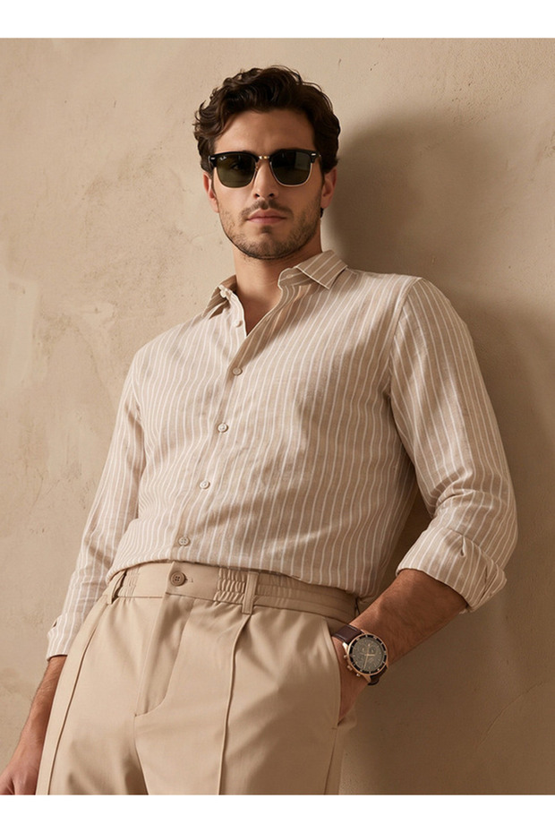 LINEN FS STRIPE SHIRT
