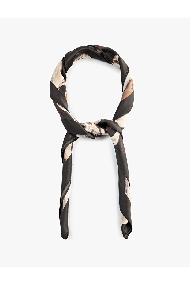 Abstract Patterned Satin Square Scarf
