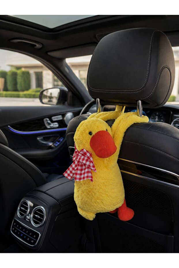 Cute Plaid Plush Duck & Gift Plush Car Accessory & Plush Toy & Sleeping Companion