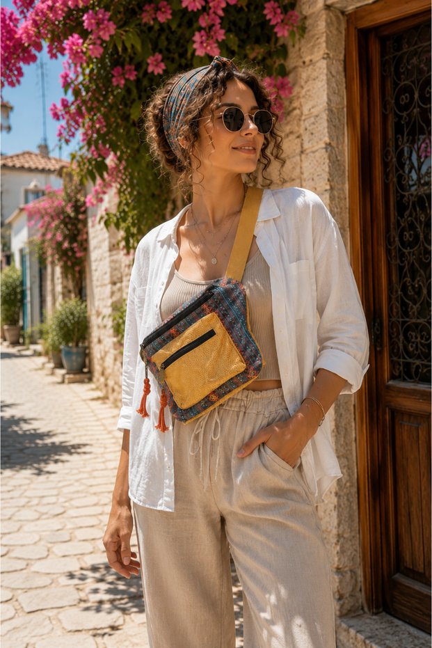 Rez Ethnic Authentic Bohemian Waist Bag Daily Travel Usable Large Volume
