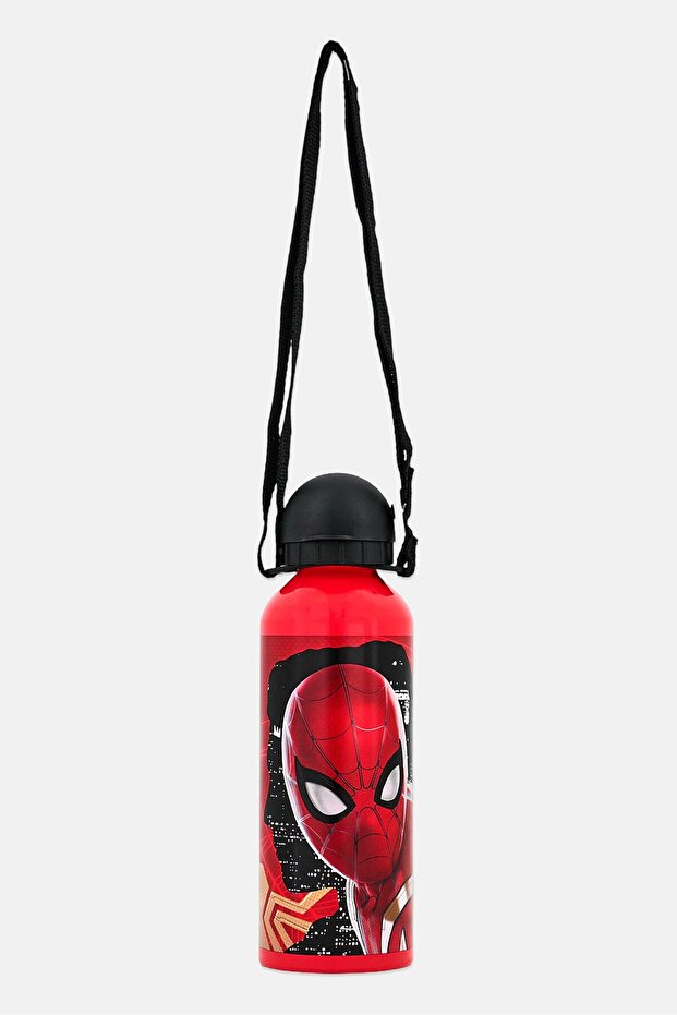 Kids Boy Spiderman Metallic Water Bottle 500 ml, Red