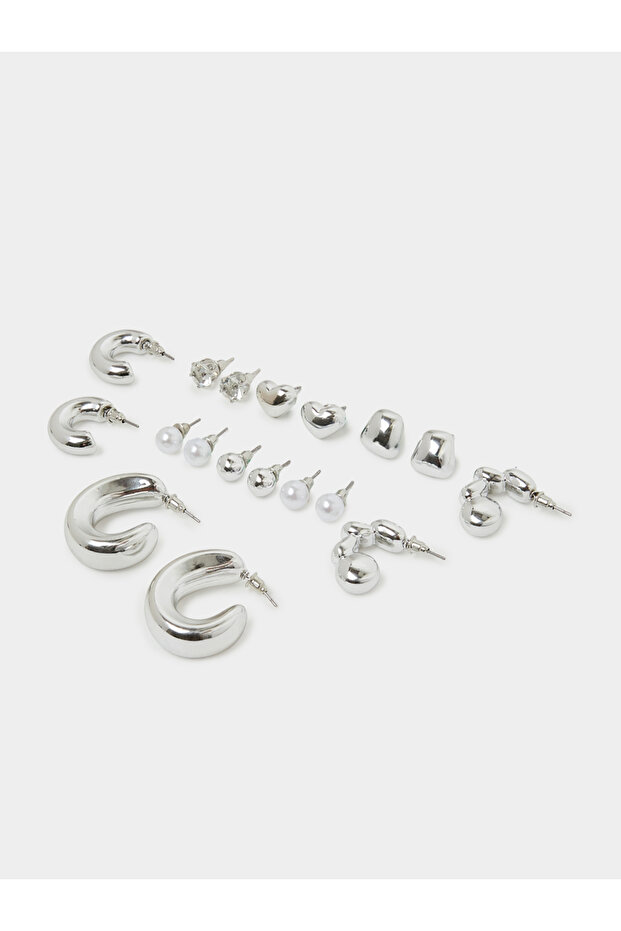 Set of 9 - Assorted Stud and Hoop Earrings