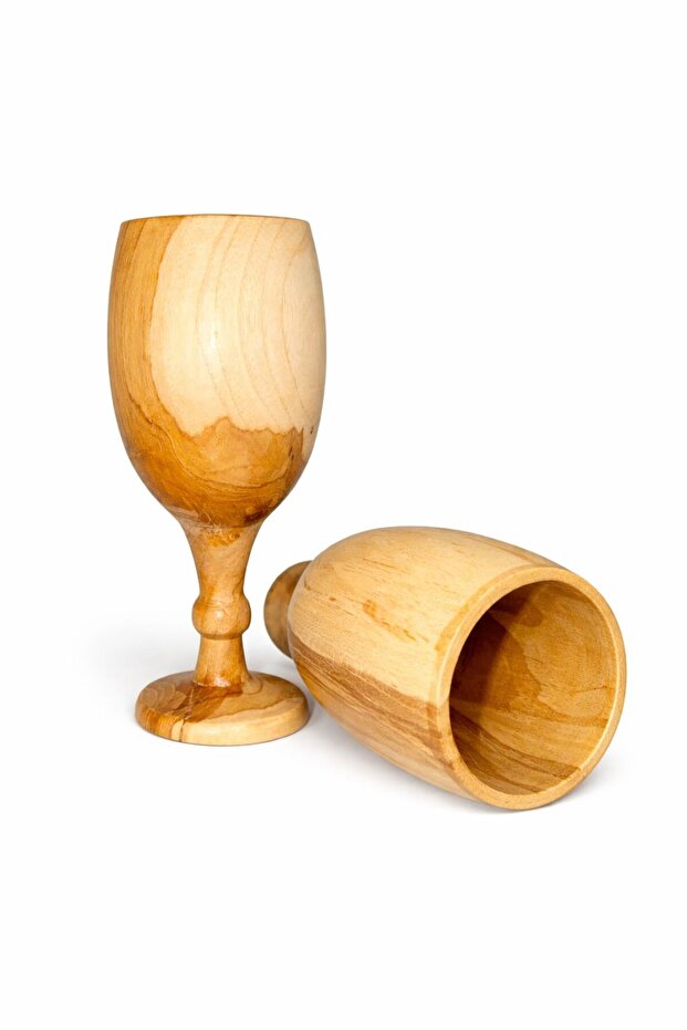 Handcrafted Teak Wood Water Goblet- Set of 2