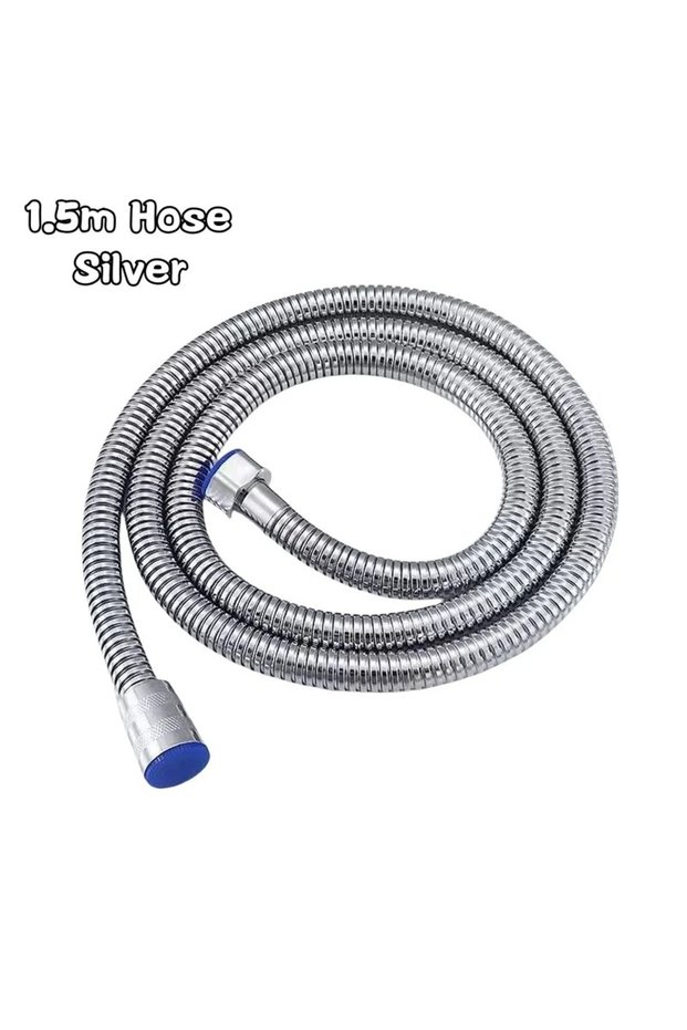 Silver 1.5m Hose SUS 304 Stainless Steel Bathroom Handheld Shower Head High Pressure Water Saving Sp