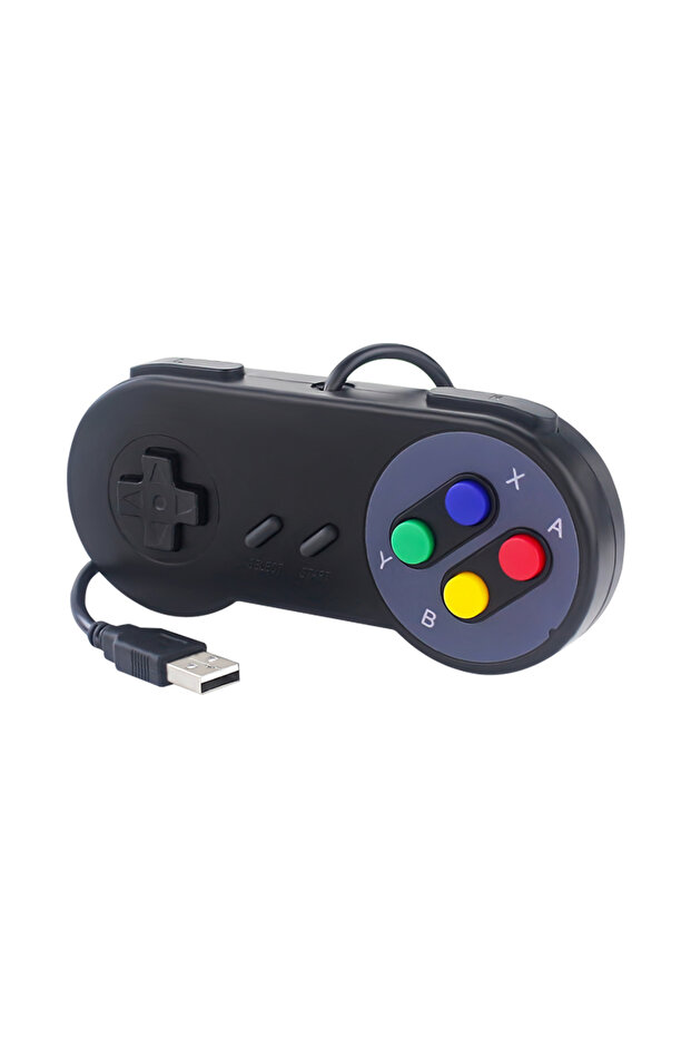 1 قطعة وحدة تحكم USB سوداء اللون (1-2 قطعة) لألعاب SNES الكلاسيكية متوافقة مع أجهزة الكمبيوتر وماك وراسبيري باي 3/4/5 وويندوز وريتروبي