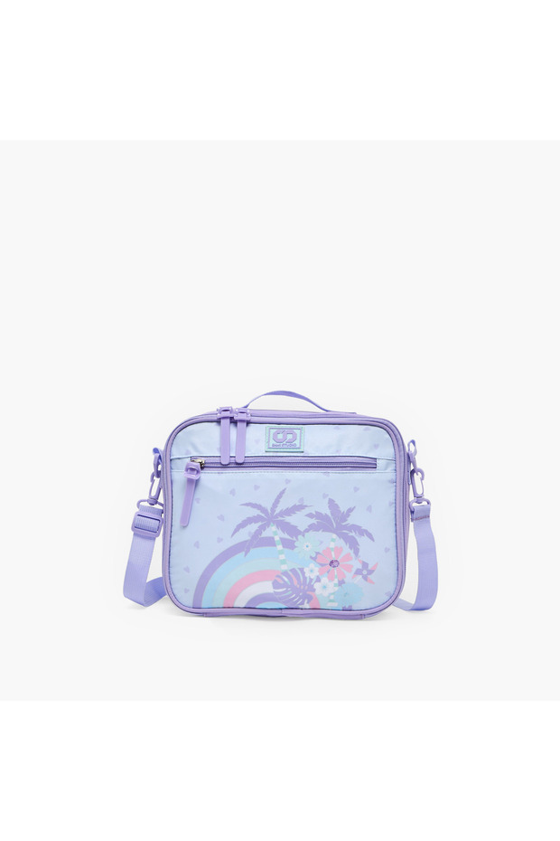 Tropical Print Lunch Bag for Girls 8-13 Years with Detachable Strap