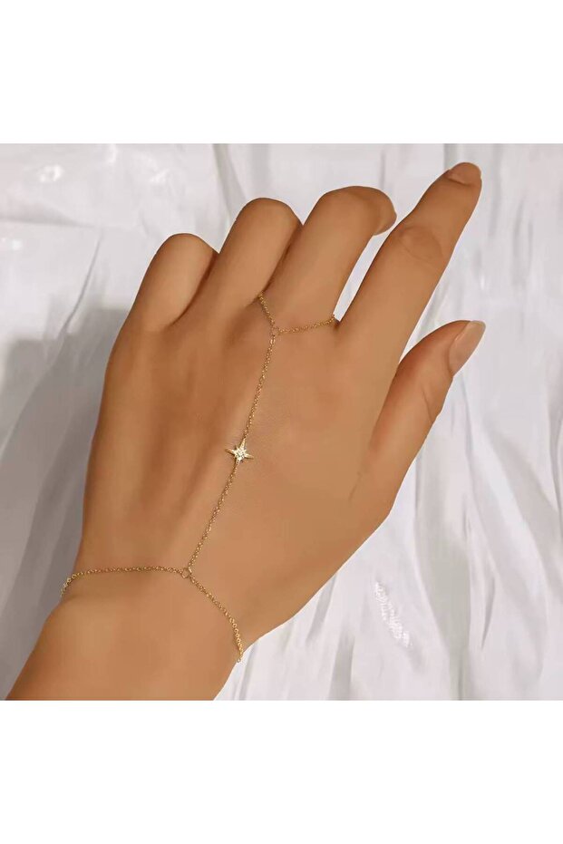 سلسلة كف عيار فضة 925 بتصميم نجمة
