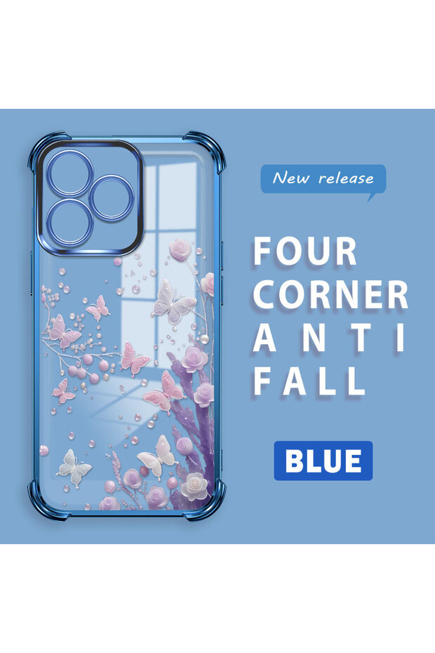 Realme Note 50 Compatible Transparent Back Cover Four Corners Reinforced Impact Protection Silicone Case