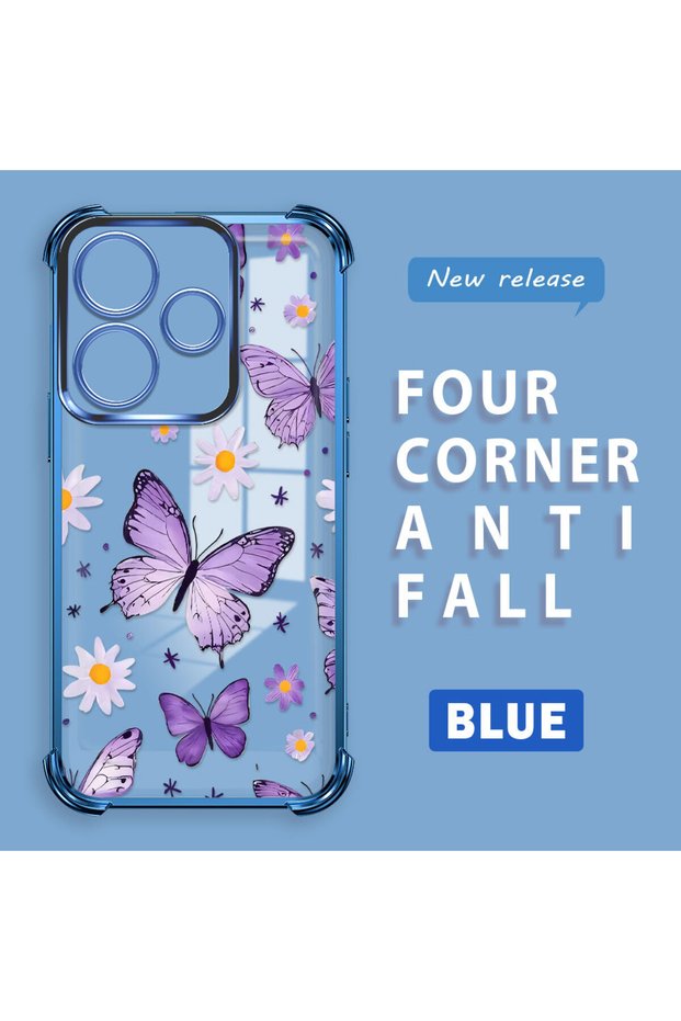 Xiaomi Redmi 13 4g Compatible Transparent Back Four-Corner Reinforced Impact Protection Silicone Case