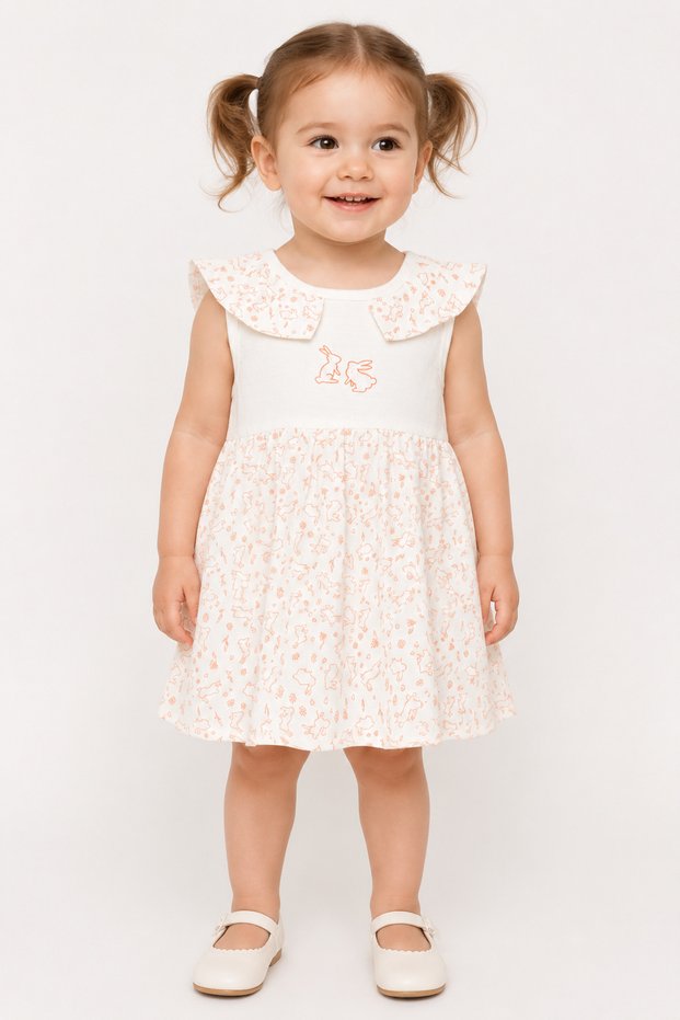 Baby Girl Muslin Zero Sleeve Summer Dress 15234