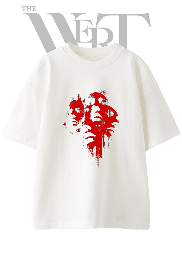 The Last of Us Design Printed Unisex White Oversize T-Shirt