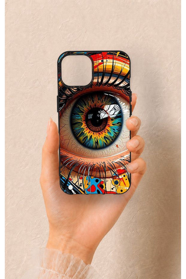 iPhone 13 Compatible Colorful Eye-Pop Pattern Silicone Case