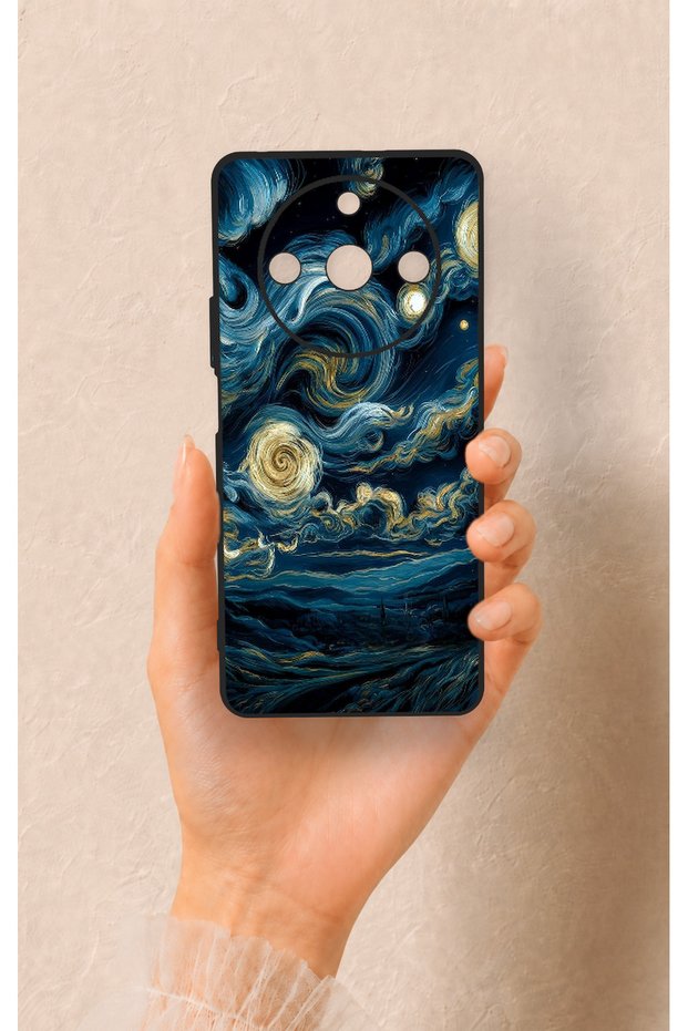 حافظة سيليكون متوافقة مع هاتف Realme 11 Pro بنمط الليلة المرصعة بالنجوم