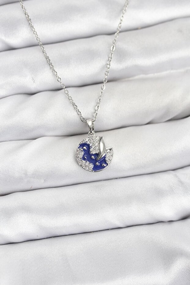 316L Steel Chain Silver Color Night Model Zircon Stone Women's Necklace