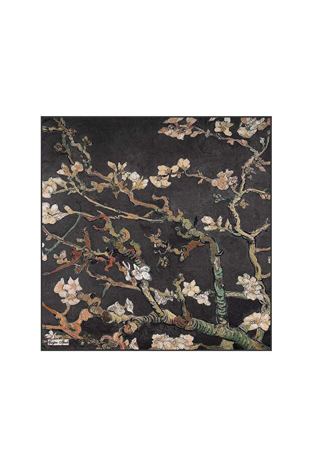 Almond Blossom Pattern Silk Handkerchief Scarf Dg9788-6