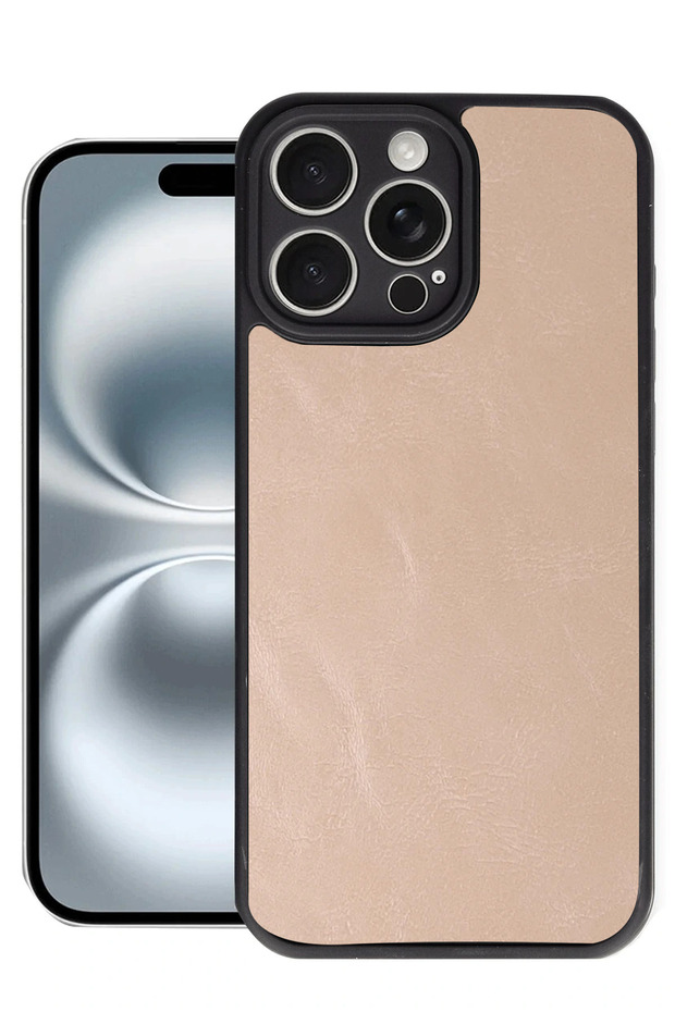 Aconcept iPhone 16 Pro Max Case Aras Leather Cover (33008) - Powder