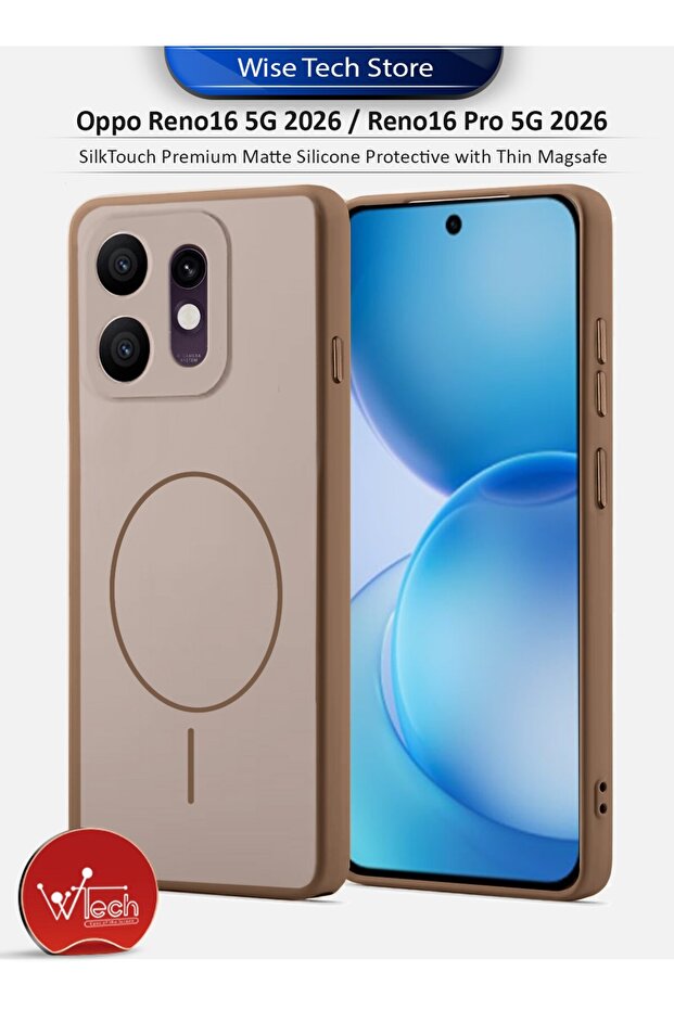 Oppo Reno16 5G 2026 / Reno16 Pro 5G 2026 SilkTouch Premium Matte Silicone Protective with Thin Magsafe Case Cover