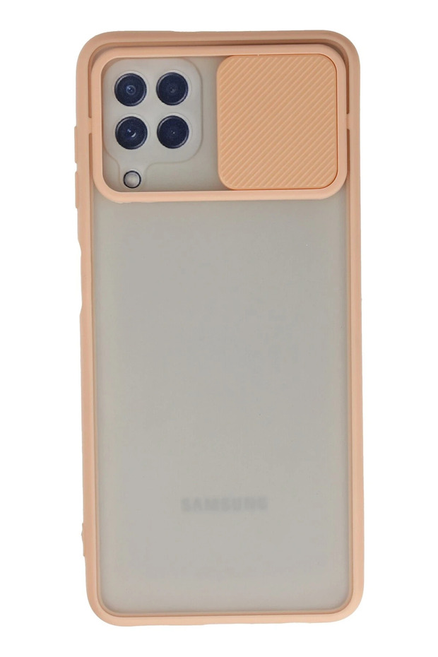 Aconcept Galaxy A22 Case Palm Frosted Camera Sliding Silicone (175502) - Pink