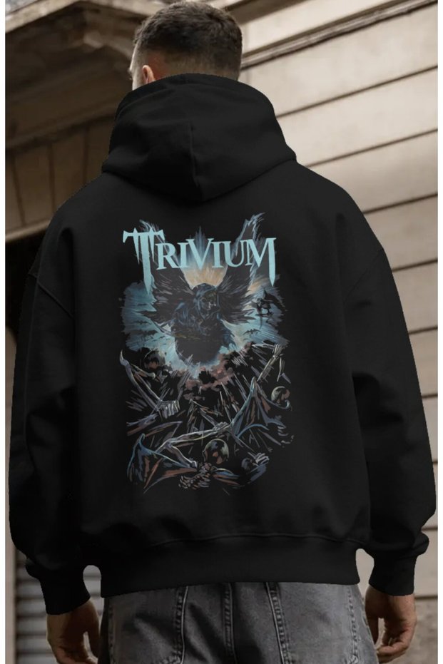Trivium Rock Metal Music Band Back Printed Unisex Oversize Premium Hoodie