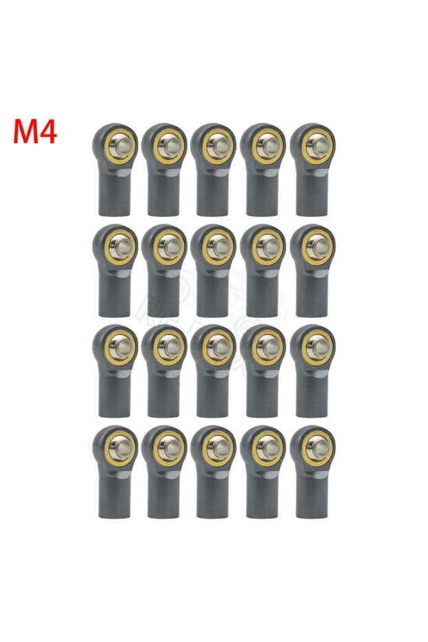 M4 grey 20PCS Metal M3 M4 Link Tie Rod End Ball Joint Shock Absorber Ball Joint for 1/10 RC Car Cra