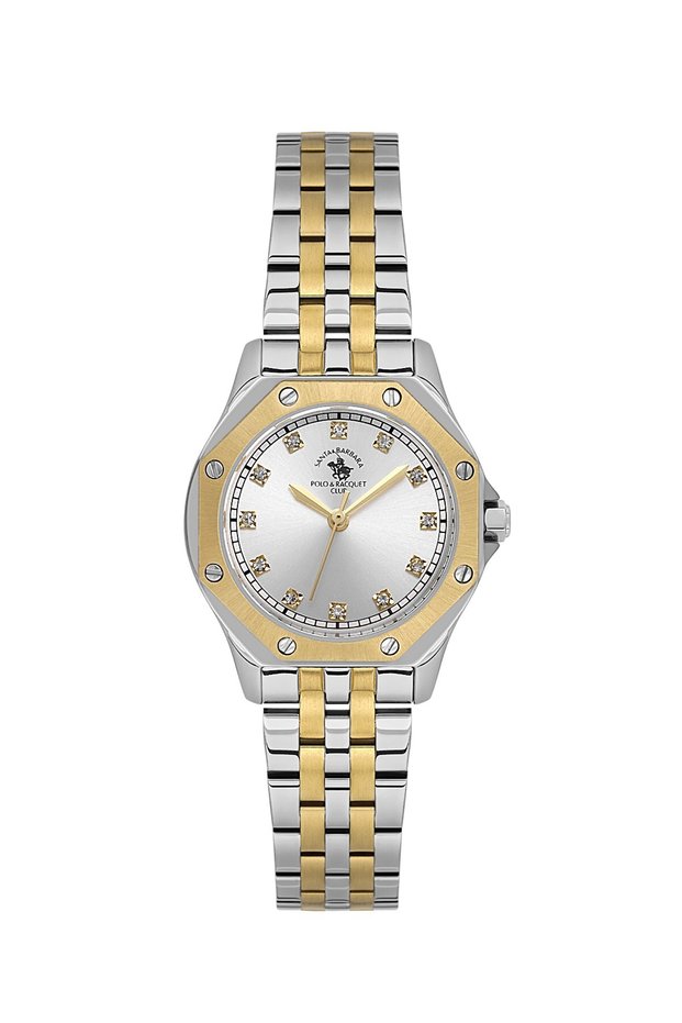 Santa barbara polo & racquet club metal strap women's watch 5atm essa-sb.1.10637-4