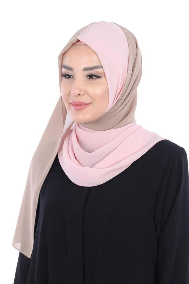 شال شيفون عملي ثنائي اللون، PS-102