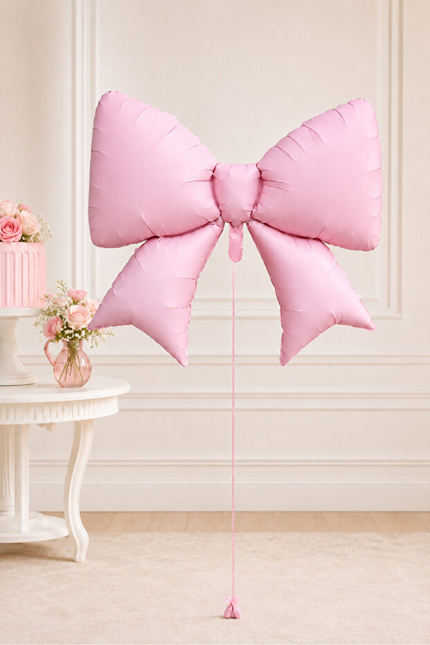 Pink Bow Foil Balloon 98X75 cm Large Size Birthday Party Decoration