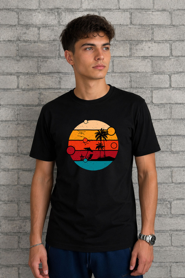 Colorful Round Patterned Summer Themed Premium T-Shirt | Special Gift Includes
