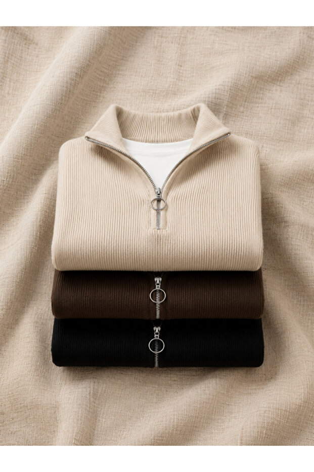 3-Pack Advantageous Men's Casual Half-Zip Winter Knitwear Thessaloniki Sweater