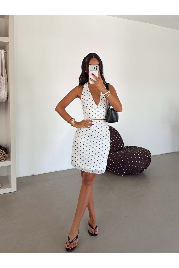 Polka Dot Tulle Set - White