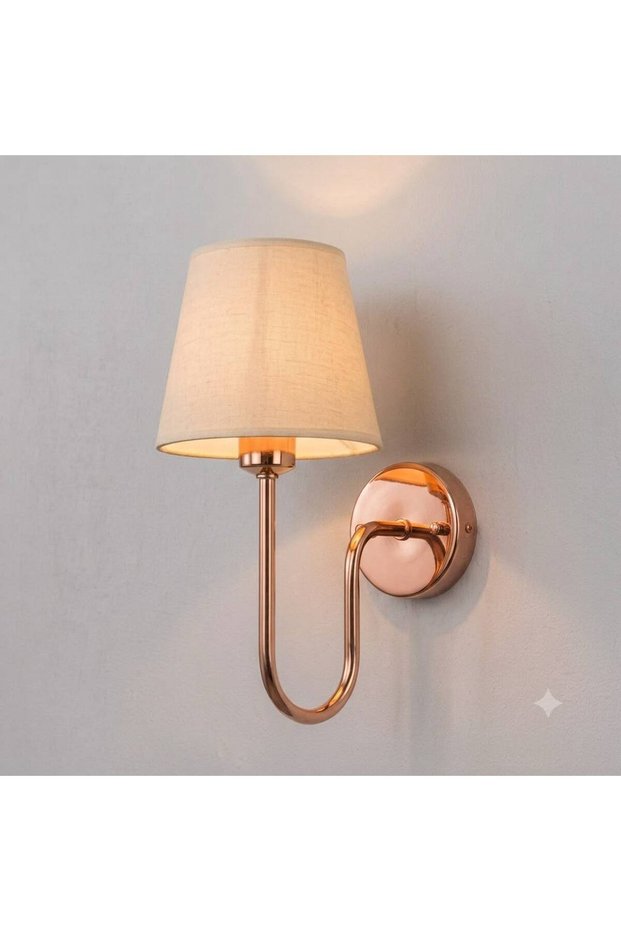 Modern Copper Fabric Hat Wall Sconce E27 Lampholder Decorative Metal Living Room Bedroom Hotel Room Wall Lamp