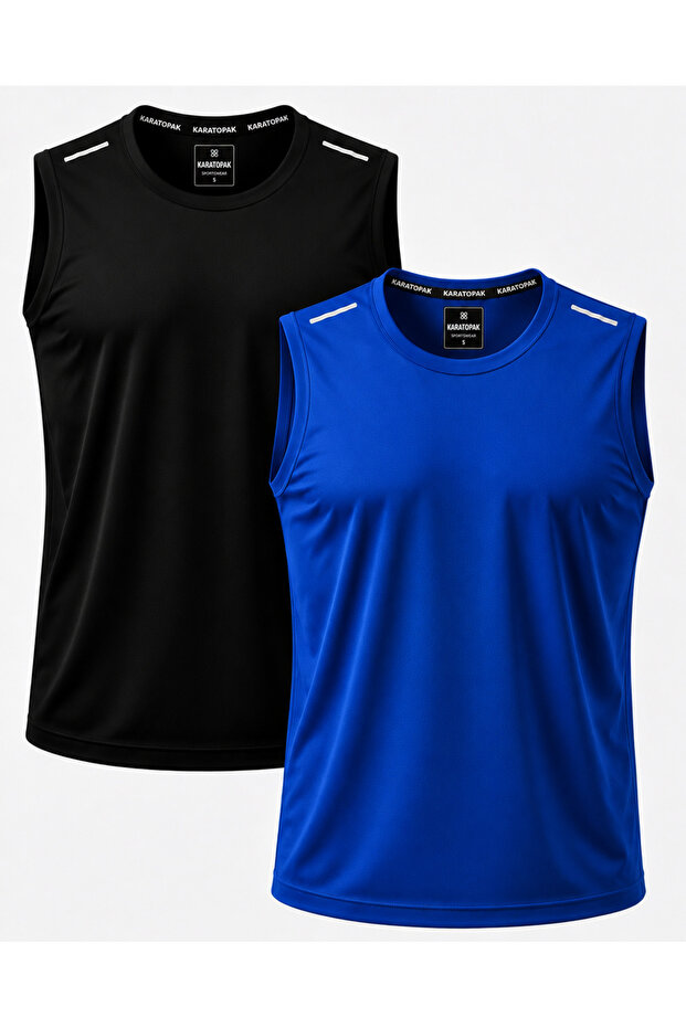 2-Pack Quick Dry Breathable Athletic Technical Athlete Zero Sleeve T-Shirt