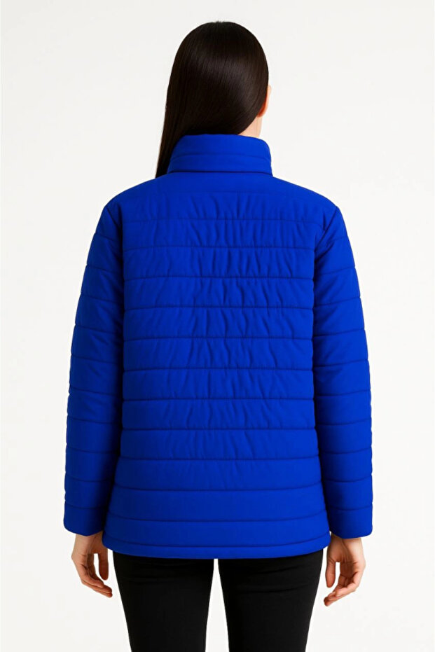 Bomber Mont Jacket – Water Repellent Fabric, Quilted Lining, Zipper Closure, Winter Season - Cobalt Blue