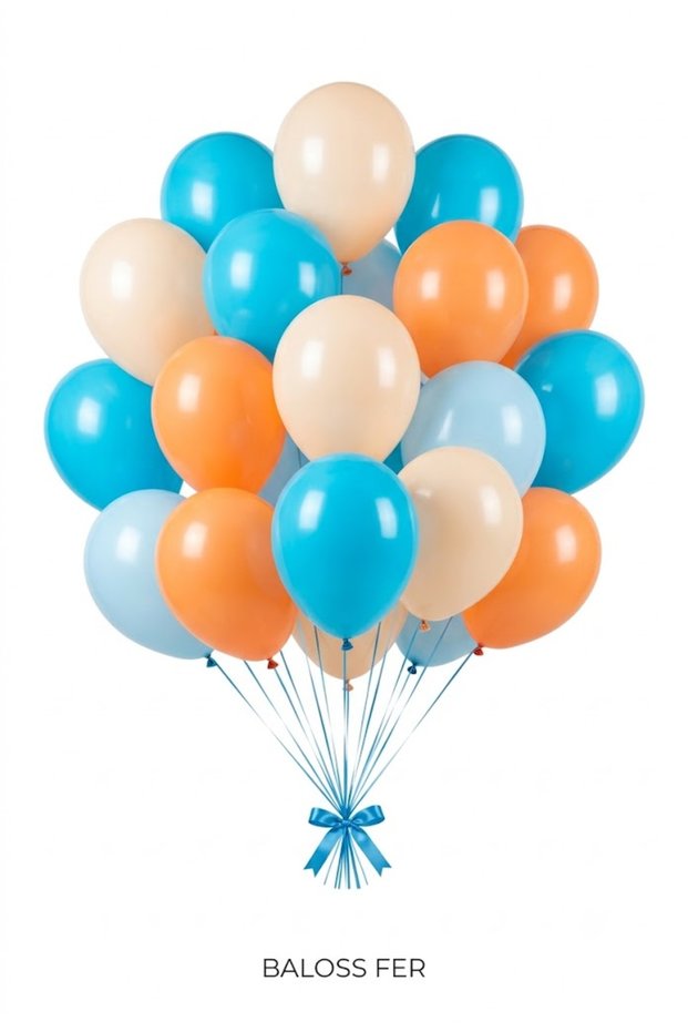 Color Garden Concept 20-Piece Macaron Orange Blue Pastel Orange Macaron Blue Balloon Set