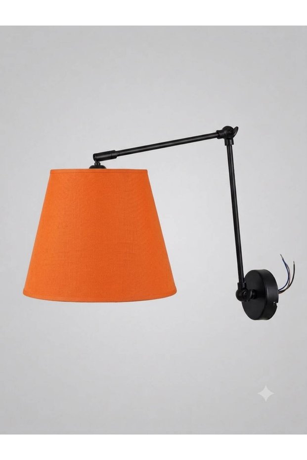 Black Articulated Movable Wall Sconce with Fabric Hat for Bedroom, Living Room, Hotel Type Wall Lamp