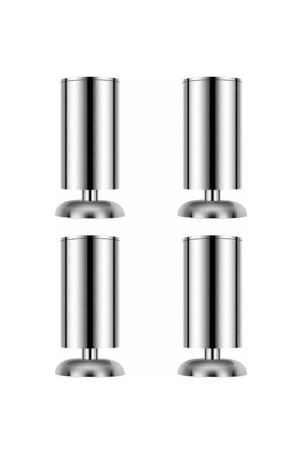 Four 50x80mm furniture legs, stainless steel kitchen cabinet legs, round feet - rubber pads - safe and quiet.