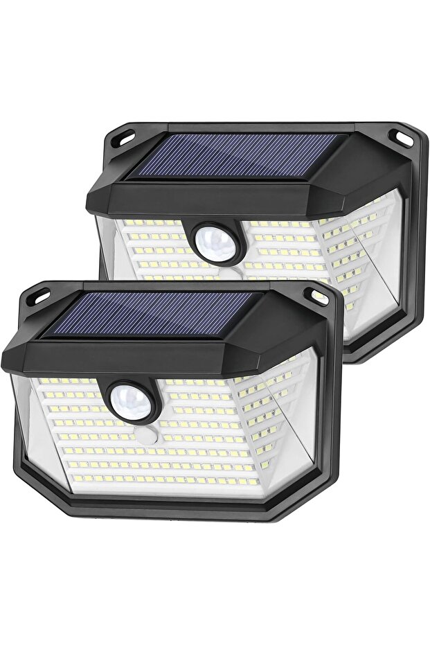 Solar-Powered Outdoor Lights, 2-Pack, Ultra-Bright 178 LED Beads, Motion Sensor, 270° Wide Angle, 3 Modes, Waterproof Safety Lights