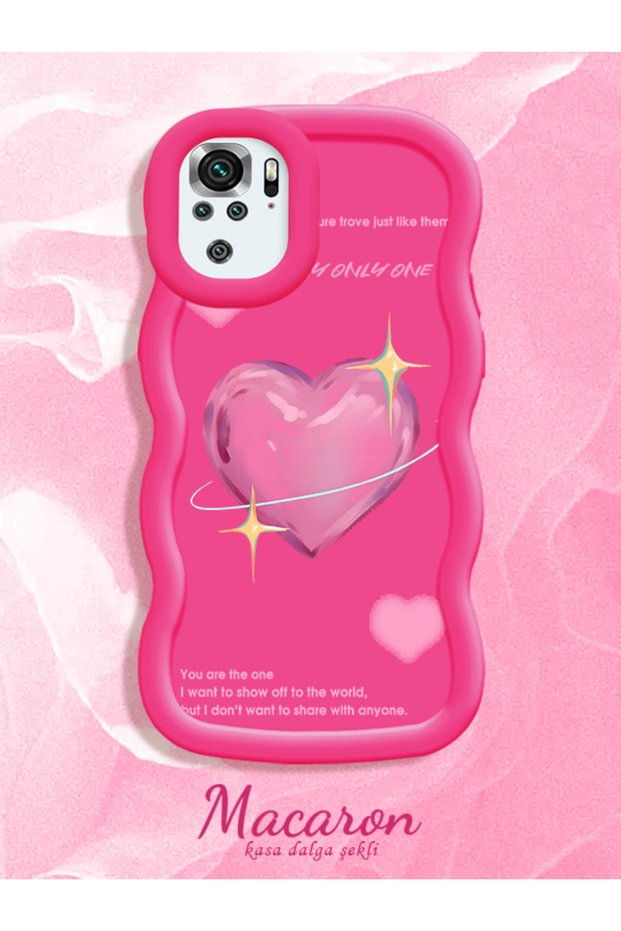 Redmi Note 10 4G/Note 10S Compatible Case with Sweet Pink Heart Motifs in Three Color Options