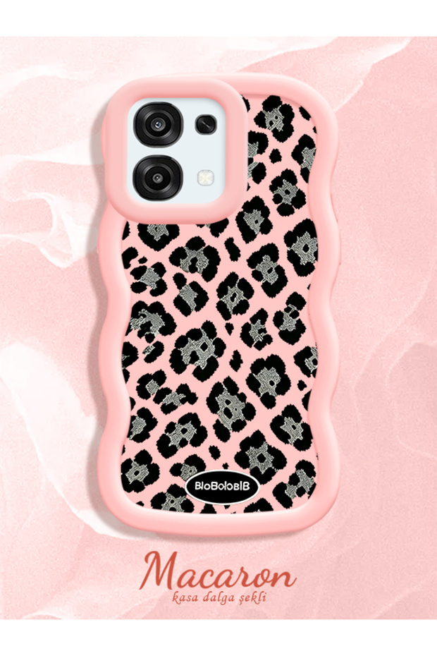 Oppo F31 Compatible Wavy Frame Leopard Print High Quality Silicone Phone Case