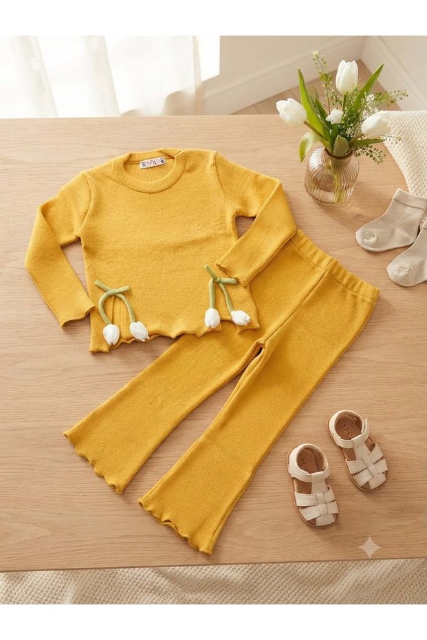Girls' long sleeved top and bottom set for daycare, kindergarten, primary school, camisole set