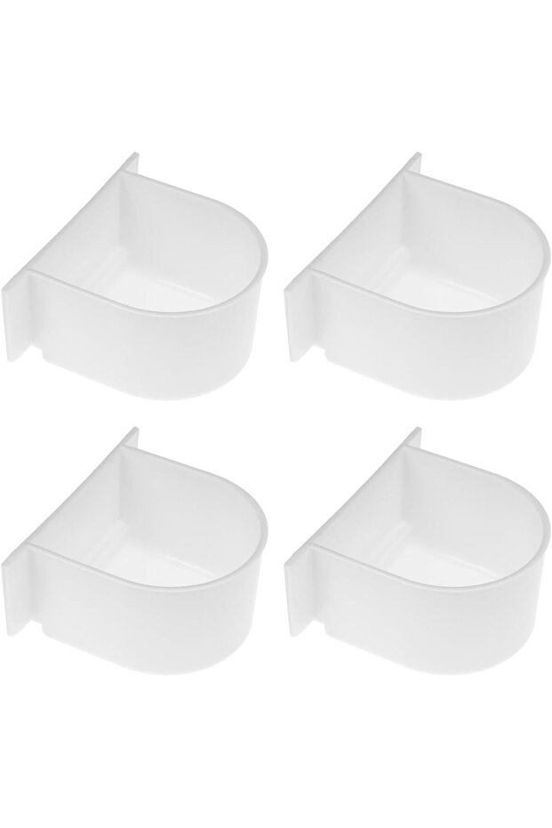 4 semi-circular birdcage feeders - white