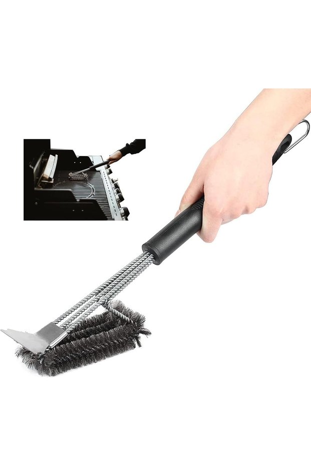 Grill cleaning brushes & scrapers - 45cm SS grill cleaners - grilling accessories & tools for gas/charcoal/electric/infrared grills