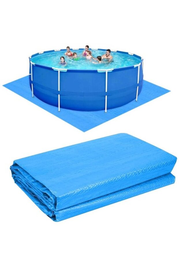 - Waterproof Ground Sheet - Swimming Pool Ground Sheet - Pool Underlay - 274 x 274 cm - PE Material - Tear Protection - Pool Mat