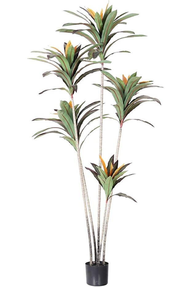 210cm Faux Red Edge Iron Tree, Artificial Tropical Cordyline Floor Plant for Indoor Decor