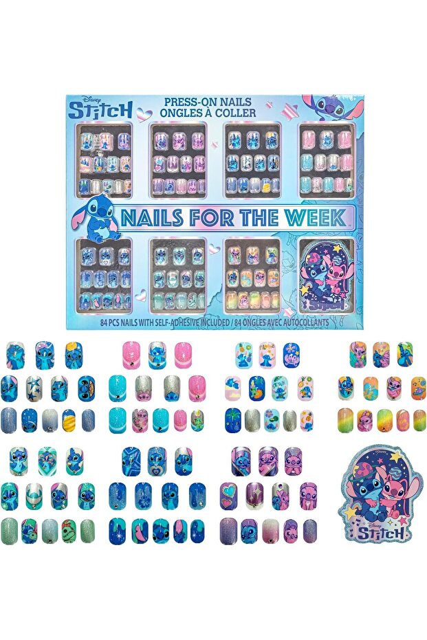Stitch Press-On False Nails, 84-Pack
